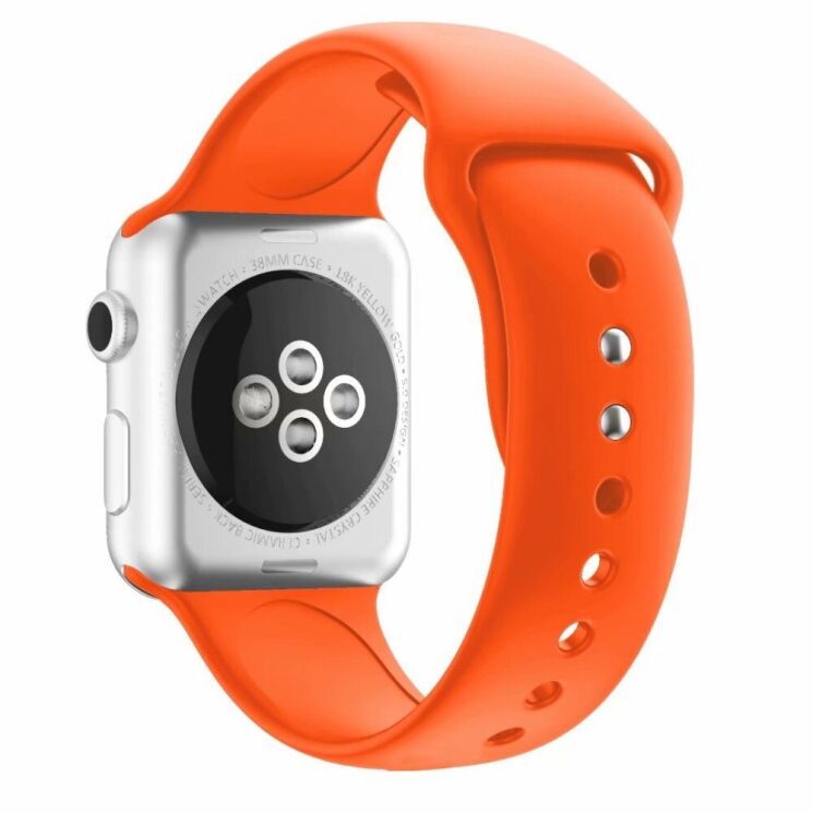 Ремешок Deexe Soft Touch для Apple Watch 42 (Series 10) / 41 / 40 / SE 40 / 38 - Orange: фото 1 из 3