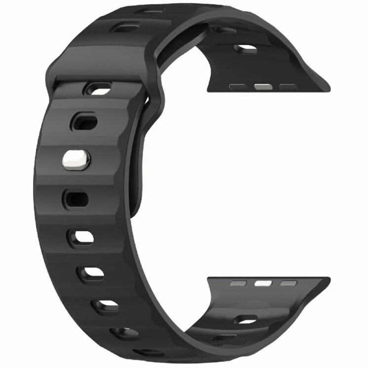 Ремешок Deexe Sport Design для Apple Watch 46 / 45 / 44 / SE 44 / 42 (Series 1-3) / Ultra / Ultra 2 - Black: фото 4 из 9