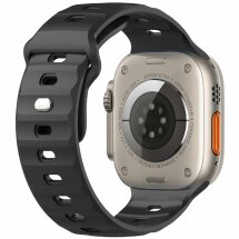 Ремешок Deexe Sport Design для Apple Watch 46 / 45 / 44 / SE 44 / 42 (Series 1-3) / Ultra / Ultra 2 - Black: фото 1 из 9