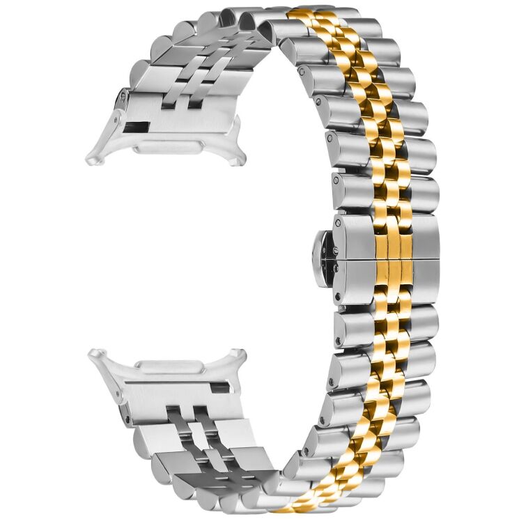Ремешок Deexe Stainless Steel QuickFit для Samsung Galaxy Watch 8 (40/44mm) / 8 Classic / Ultra (2025) - Silver / Gold: фото 1 из 7