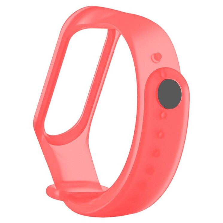 Ремешок Deexe Translucent Strap для Xiaomi Mi Band 5 / 6 - Transparent Red: фото 1 из 4