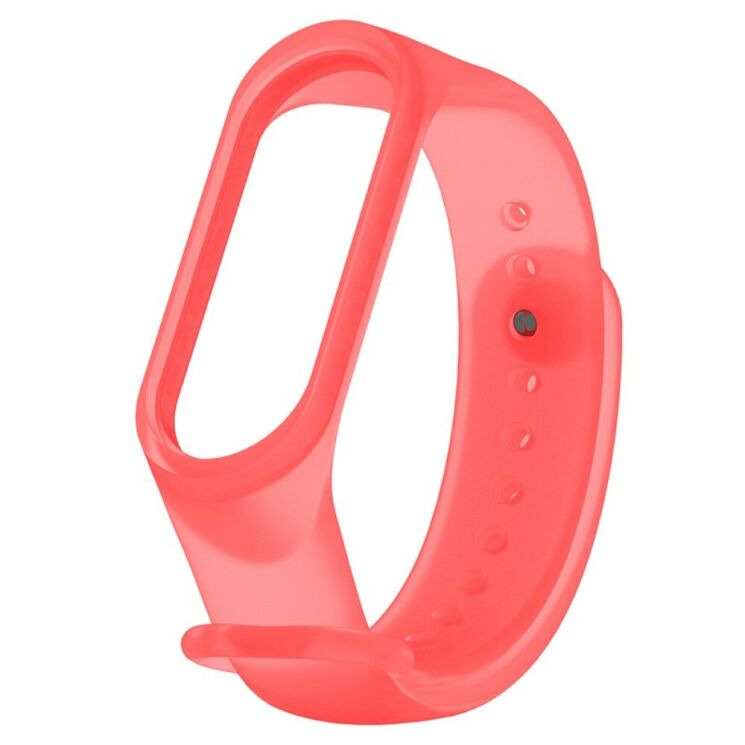 Ремешок Deexe Translucent Strap для Xiaomi Mi Band 5 / 6 - Transparent Red: фото 2 из 4