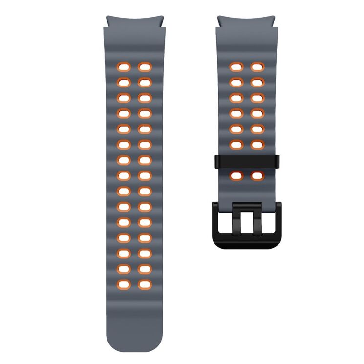 Ремінець KALEBOL Ocean Strap для Samsung Galaxy Watch 4 / 4 Classic / 5 / 5 Pro / 6 / 6 Classic / 7 / FE - Grey / Orange: фото 3 з 9