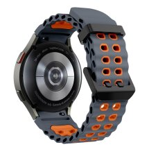 Ремінець KALEBOL Ocean Strap для Samsung Galaxy Watch 4 / 4 Classic / 5 / 5 Pro / 6 / 6 Classic / 7 / FE - Grey / Orange: фото 1 з 9