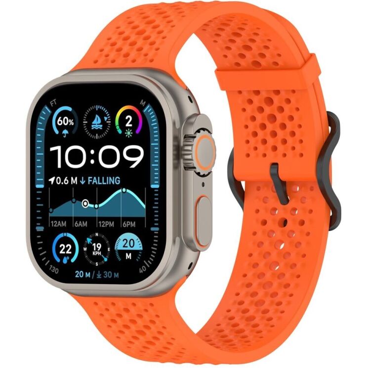 Ремінець Reframe Holes Fit для Apple Watch 49 / 46 / 45 / 44 / SE 44 / 42 (Series 1-3) / Ultra / Ultra 2 - Orange: фото 4 з 7