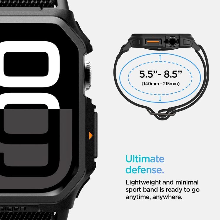 Ремешок Spigen (SGP) Lite Fit Pro для Apple Watch 10 46 mm (ACS08609) - Matte Black: фото 14 из 16