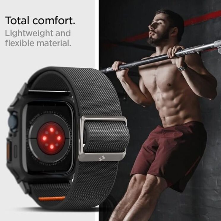 Ремешок Spigen (SGP) Lite Fit Pro для Apple Watch 45 mm (7 / 8 / 9 Series) - Matte Black: фото 10 из 14