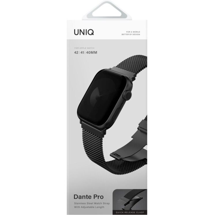 Ремінець UNIQ Dante Pro для Apple Watch 42 (Series 10) / 41 / 40 / SE 40 - Black: фото 3 з 3