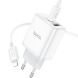 Сетевое зарядное устройство Hoco C105A PD20W + QC3.0 + кабель Type-C to Lightning - White (960176W). Фото 3 из 9