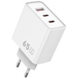 Мережевий зарядний пристрій WIWU Wi-G005 Gan 65W (1U+2C) - White: фото 1 з 11
