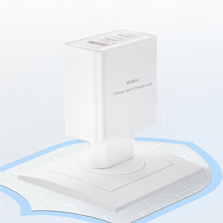 Мережевий зарядний пристрій WIWU Wi-G005 Gan 65W (1U+2C) - White: фото 6 з 11