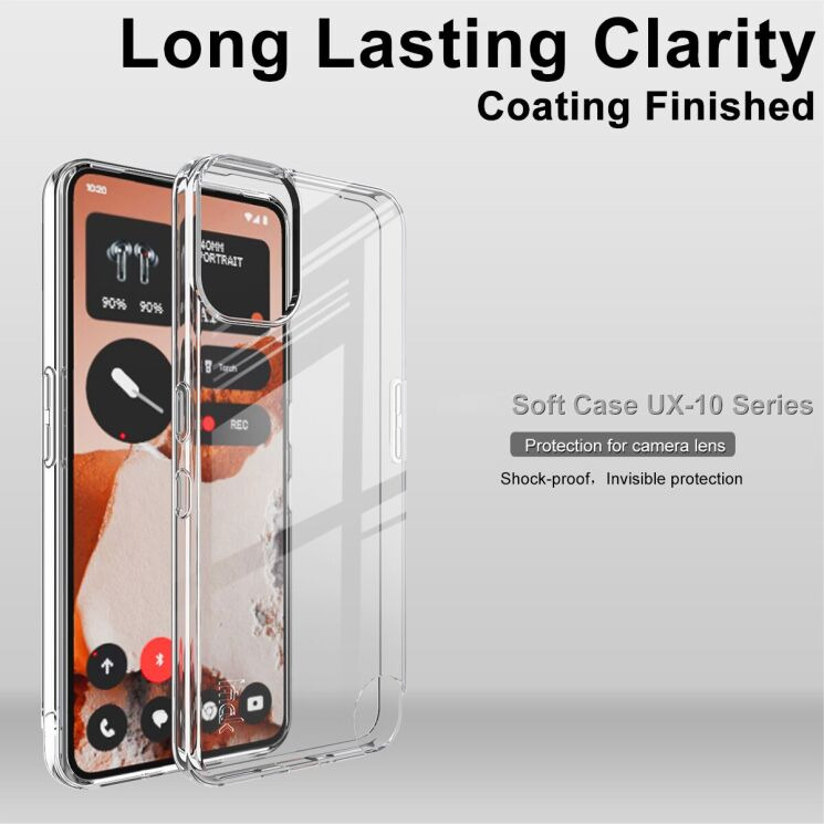 Силіконовий чохол IMAK UX-10 Series для Nothing CMF Phone 2 Pro - Transparent: фото 3 з 6