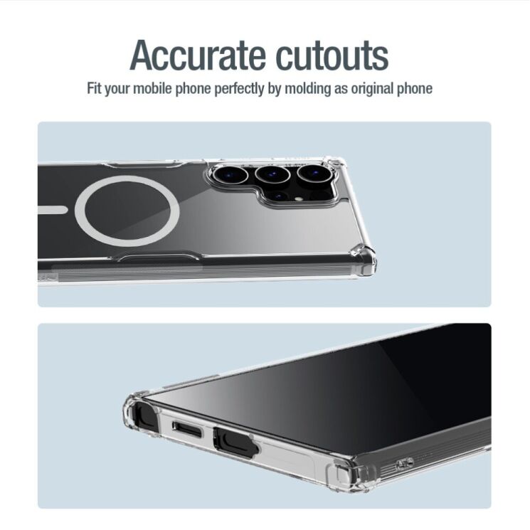 Силиконовый чехол NILLKIN Nature TPU Pro Magnetic для Samsung Galaxy S24 Ultra - Transparent: фото 12 из 15