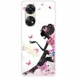Силиконовый (TPU) чехол Deexe Life Style для OPPO Reno 8T - Girl (322134H)
