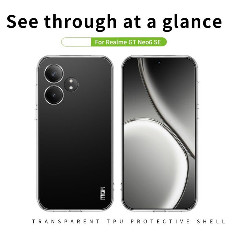 Силиконовый (TPU) чехол MOFI Thin Guard для Realme GT Neo 6 SE / GT 6T - Transparent: фото 3 из 11