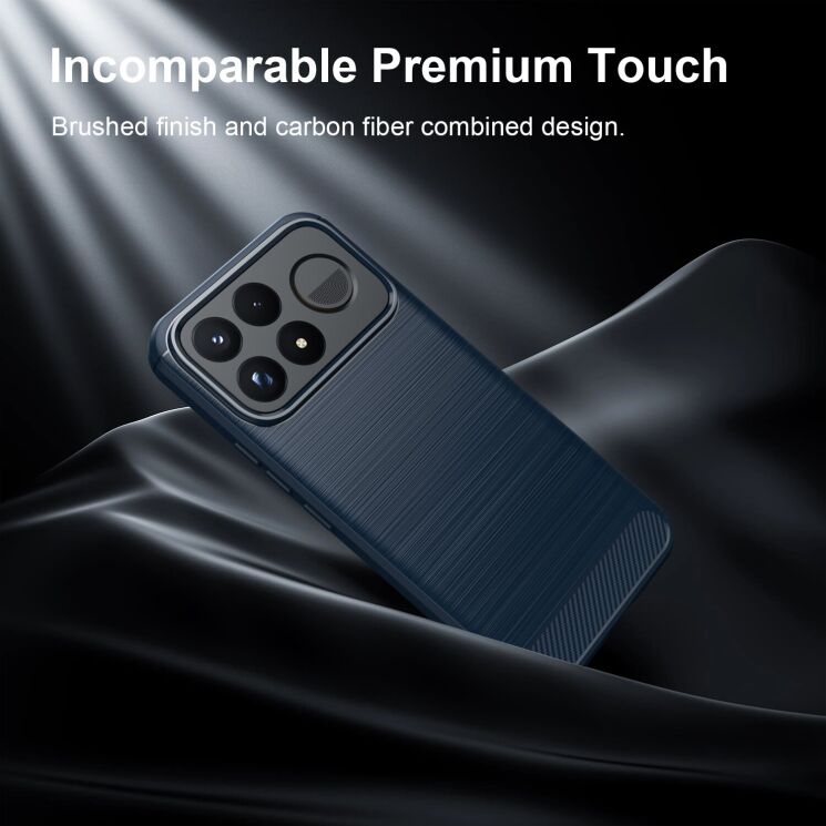 Силиконовый (TPU) чехол UniCase Carbon для Xiaomi Poco F9 Ultra - Blue: фото 8 из 9