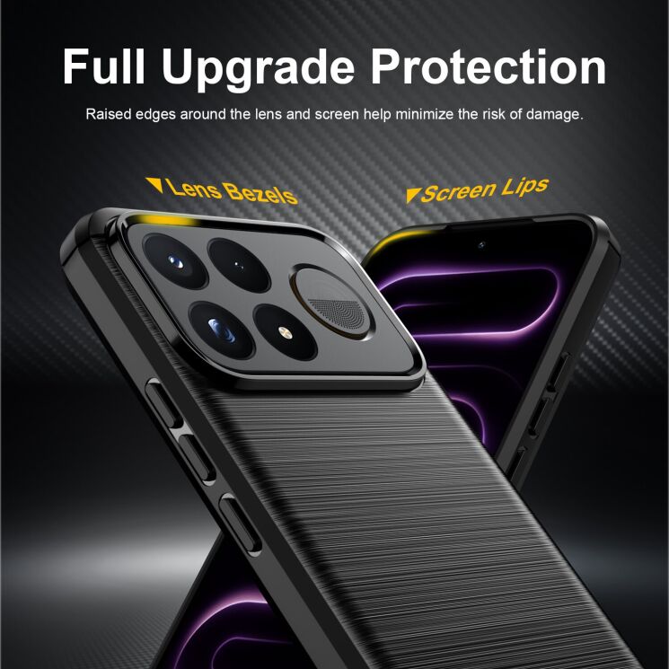Силиконовый (TPU) чехол UniCase Carbon для Xiaomi Poco F9 Ultra - Blue: фото 3 из 9