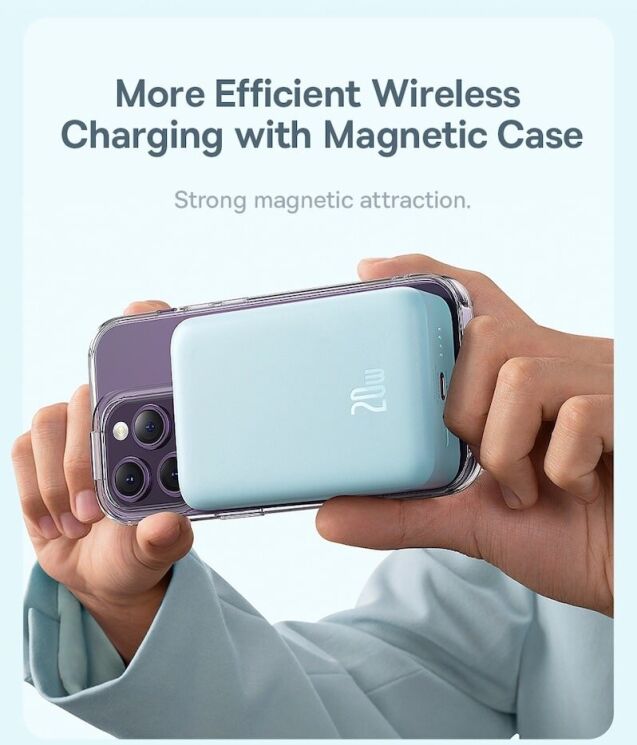 Внешний аккумулятор Baseus Magnetic Mini 20W (20000mAh) PPCX150002 - White: фото 15 из 26
