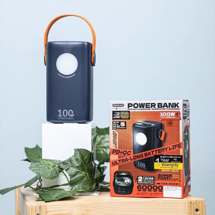 Внешний аккумулятор Remax RPP-100 100W (60000mAh) - Blue: фото 11 из 15