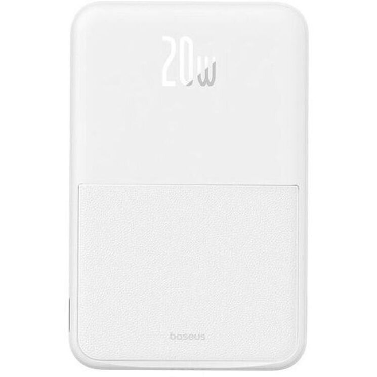 Зовнішній акумулятор з бездротовою зарядкою Baseus MagPro Magnetic Bracket 20W (5000mAh) PPCXZ05 - White: фото 3 з 12