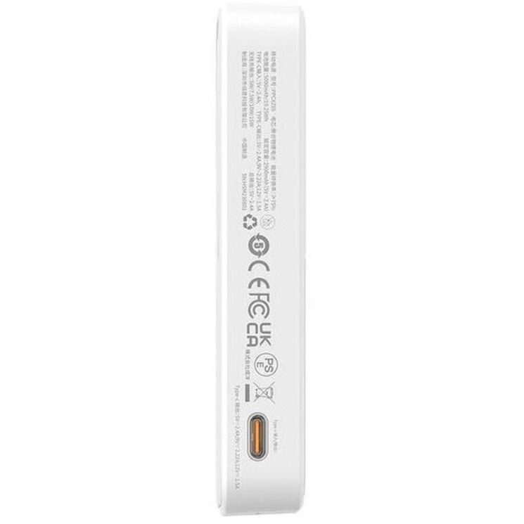 Зовнішній акумулятор з бездротовою зарядкою Baseus MagPro Magnetic Bracket 20W (5000mAh) PPCXZ05 - White: фото 4 з 12