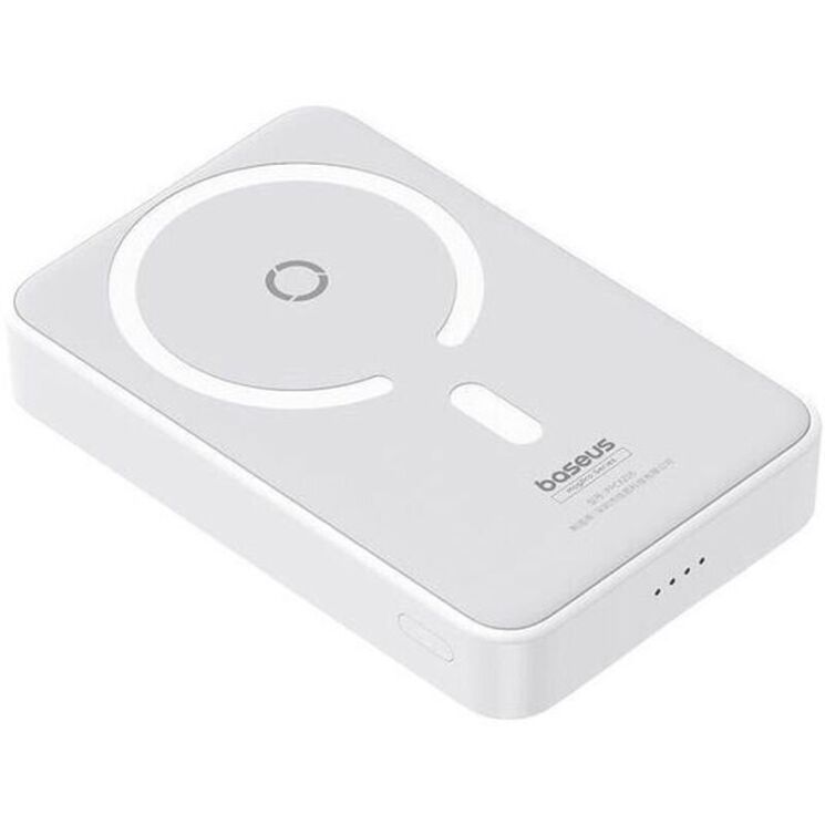 Зовнішній акумулятор з бездротовою зарядкою Baseus MagPro Magnetic Bracket 20W (5000mAh) PPCXZ05 - White: фото 5 з 12