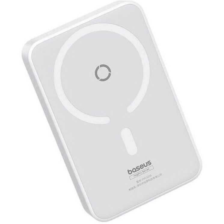 Зовнішній акумулятор з бездротовою зарядкою Baseus MagPro Magnetic Bracket 20W (5000mAh) PPCXZ05 - White: фото 6 з 12