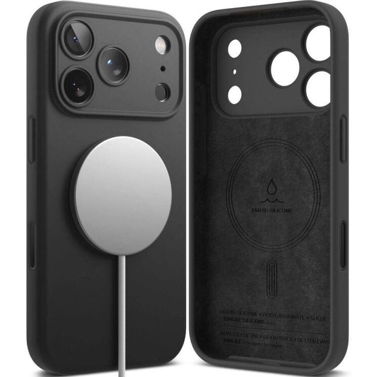 Защитный чехол Ringke Silicone Magnetic для iPhone 18 Pro Max (8800380462021) - Black: фото 2 из 19