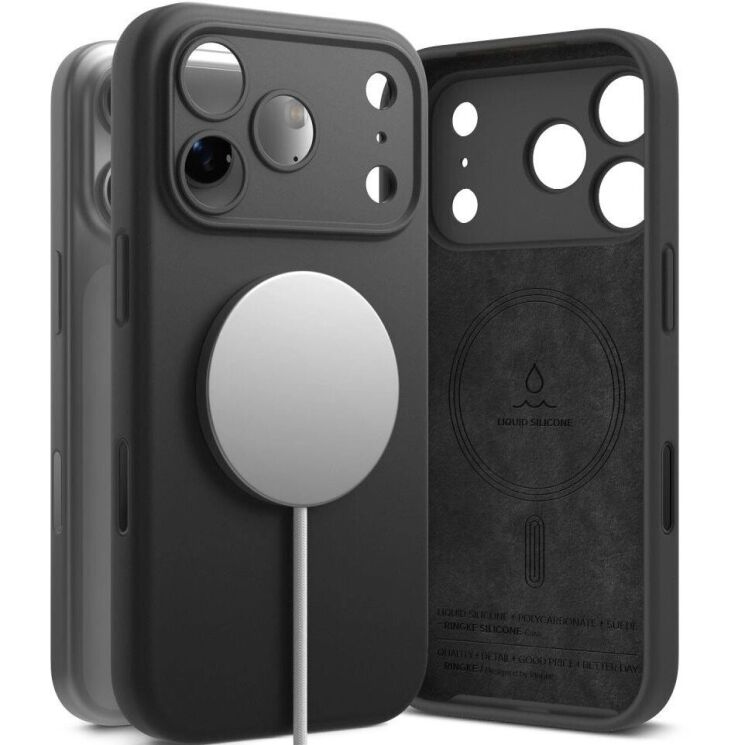 Защитный чехол Ringke Silicone Magnetic для iPhone 18 Pro Max (8800380462021) - Black: фото 1 из 19