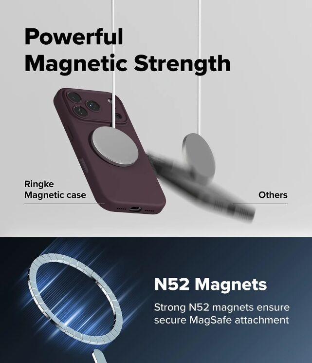 Защитный чехол Ringke Silicone Magnetic для iPhone 18 Pro Max (8800380462083) - Stone: фото 12 из 19