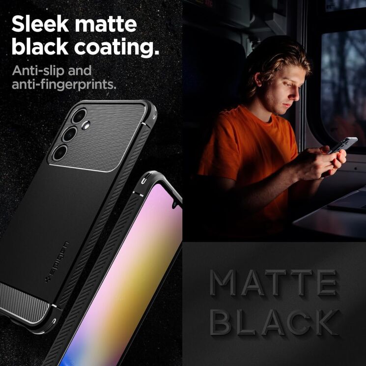 Захисний чохол Spigen (SGP) Rugged Armor для Samsung Galaxy A25 (A256) - Matte Black: фото 15 з 17