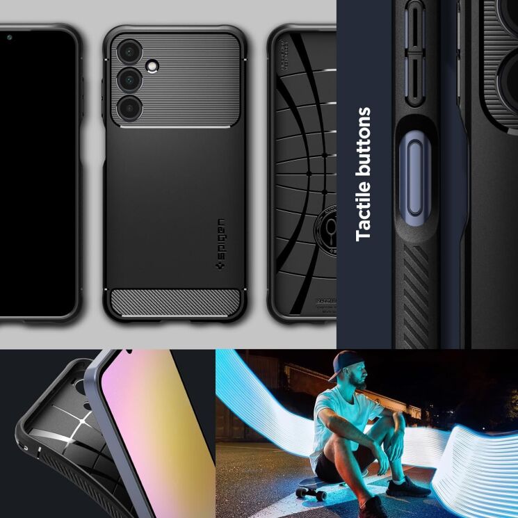 Захисний чохол Spigen (SGP) Rugged Armor для Samsung Galaxy A25 (A256) - Matte Black: фото 17 з 17