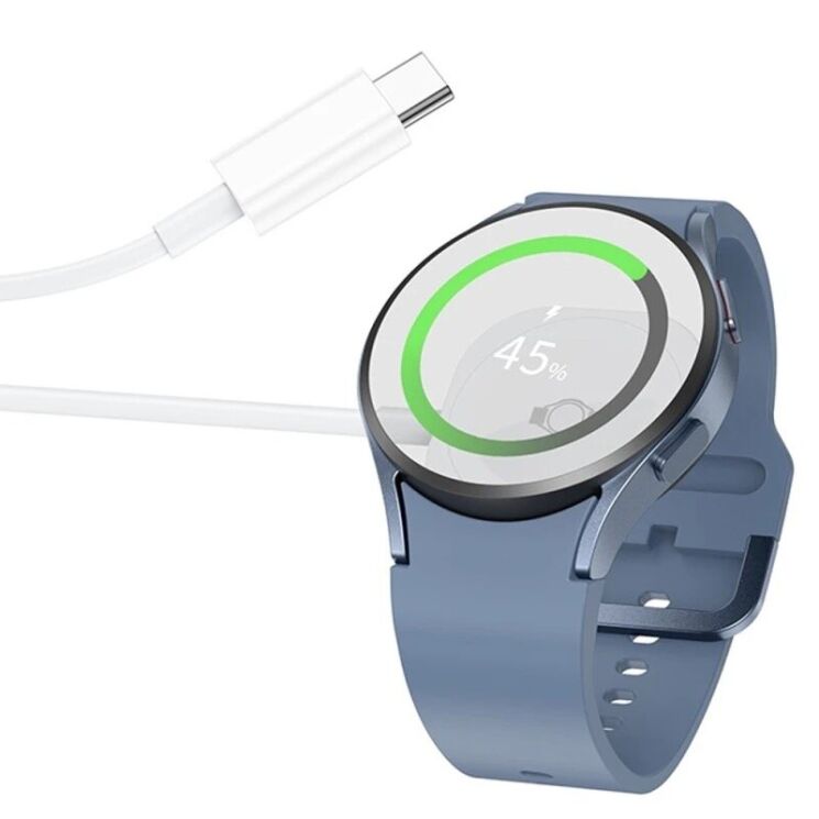 Зарядное устройство Hoco DC86 Wireless Charger для Samsung Galaxy Watch 3 / 4 / 5 / 6 / 7 / 8 / Ultra / Ultra (2025) / Active / Active 2 / FE - White: фото 3 из 4