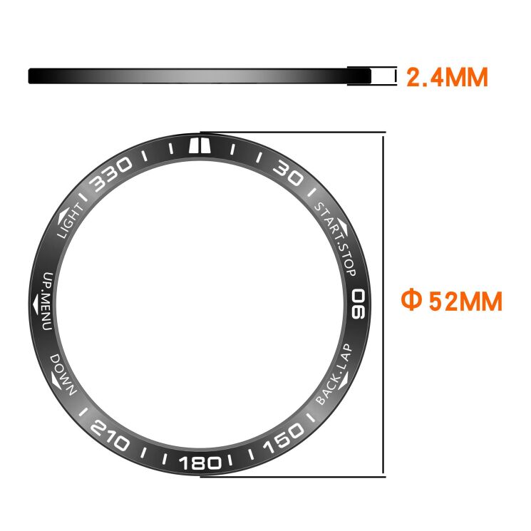 Захисна накладка Deexe Bezel Guard для Garmin Quatix 8 (51mm) - Black / White: фото 6 з 6