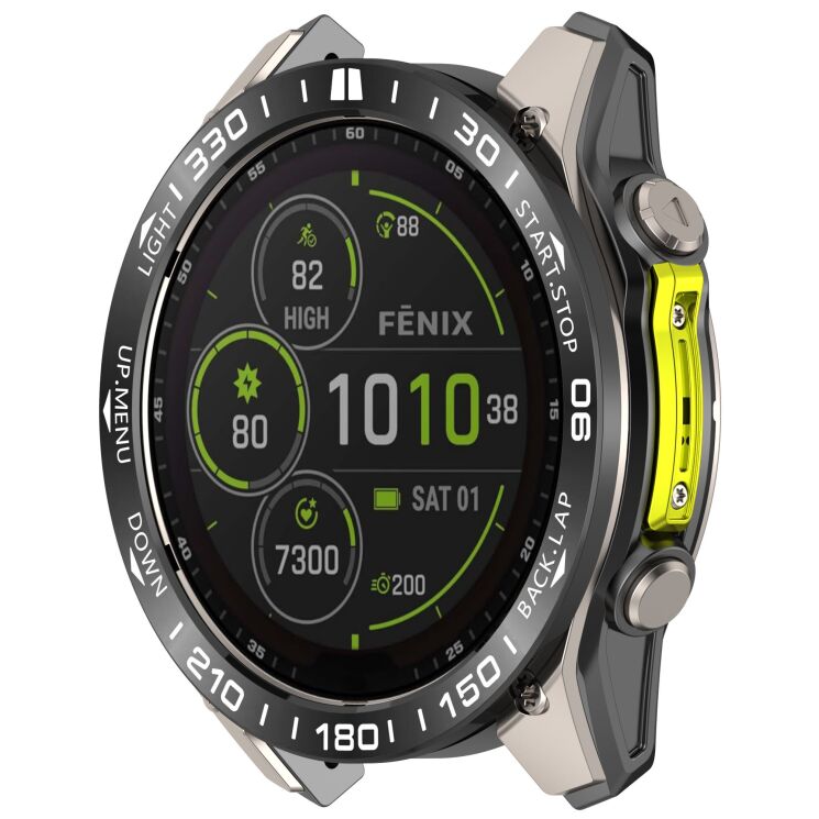 Захисна накладка Deexe Bezel Guard для Garmin Quatix 8 (51mm) - Black / White: фото 2 з 6