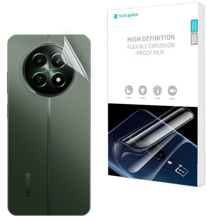 Захисна плівка на задню панель RockSpace Explosion-Proof SuperClear для Realme 12 / 12 Plus: фото 1 з 9