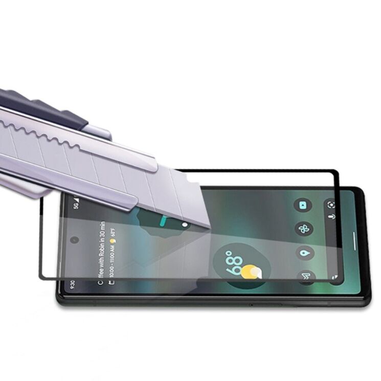 Захисне скло AMORUS Full Glue Tempered Glass для Google Pixel 6a - Black: фото 5 з 7