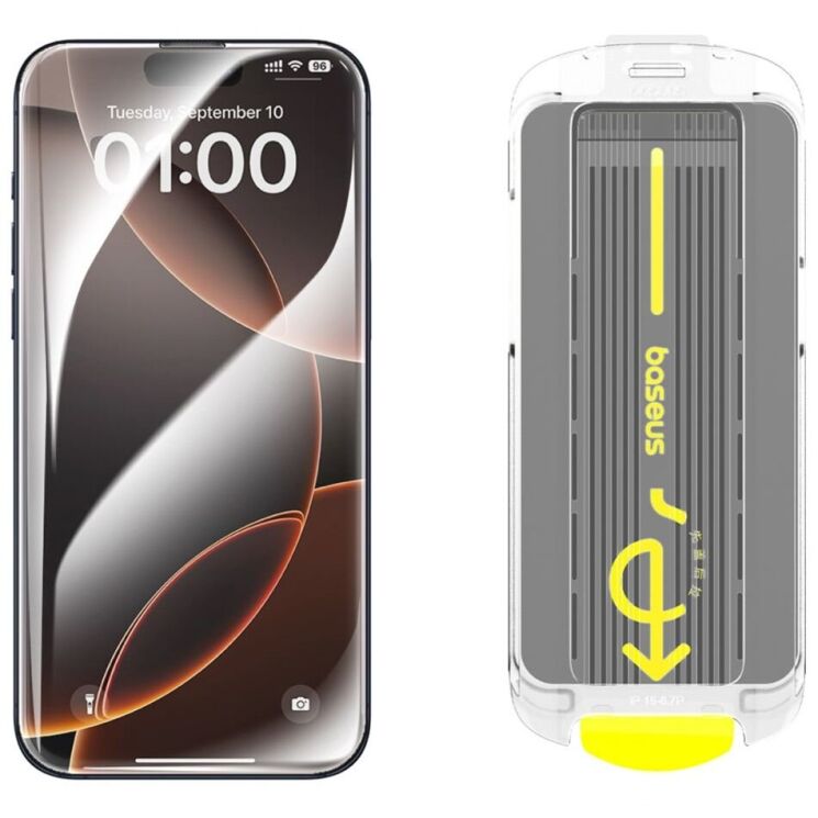Захисне скло Baseus Full Glue для Apple iPhone 15 / iPhone 16 - Black: фото 2 з 5