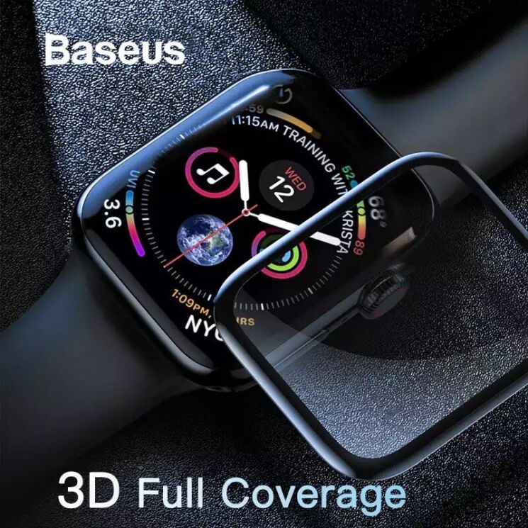 Захисне скло Baseus Full-Screen для Apple Watch 40 mm / SE 40 mm - Black: фото 8 з 10