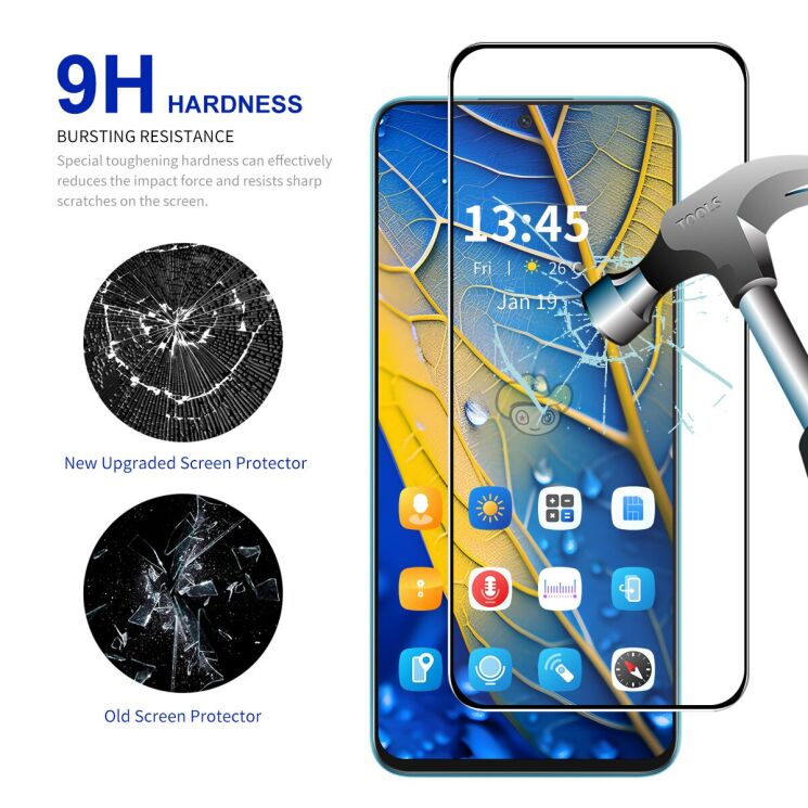 Защитное стекло ENKAY Easy Install Full Glue для TECNO Spark 30C - Black: фото 4 из 9
