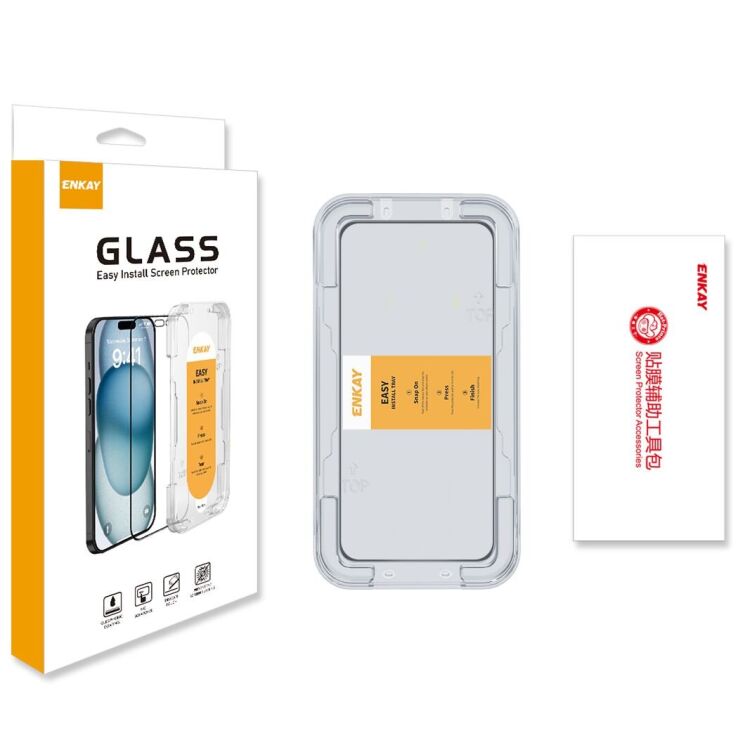 Защитное стекло ENKAY Easy Install Full Glue для TECNO Spark 30C - Black: фото 9 из 9
