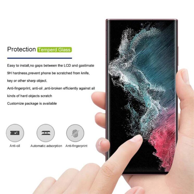 Захисне скло MOCOLO 3D Full Glue для Samsung Galaxy S23 Ultra - Black: фото 3 з 6
