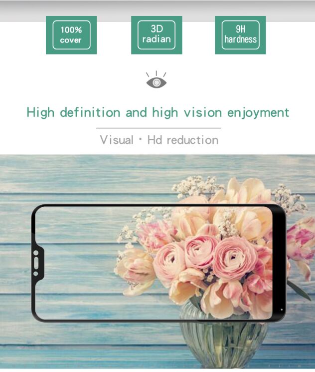 Захисне скло MOFI 3D Curved Edge для Xiaomi Redmi 6 Pro / Mi A2 Lite - Black: фото 5 з 10