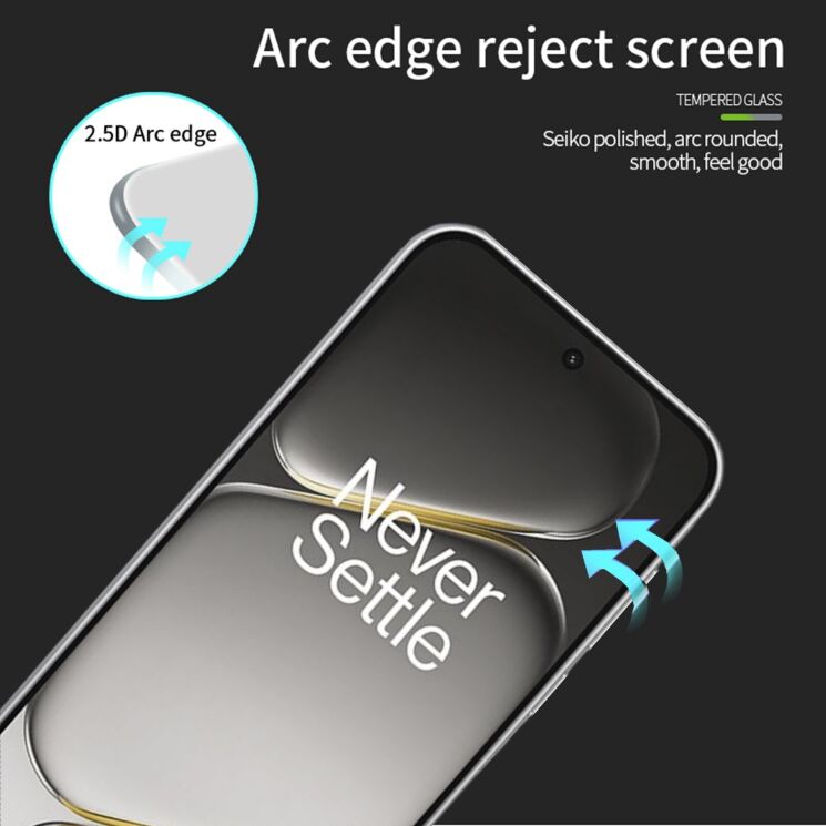 Защитное стекло MOFI Full Glue Protect для OnePlus Nord CE6 / Nord 6 - Black: фото 3 из 9