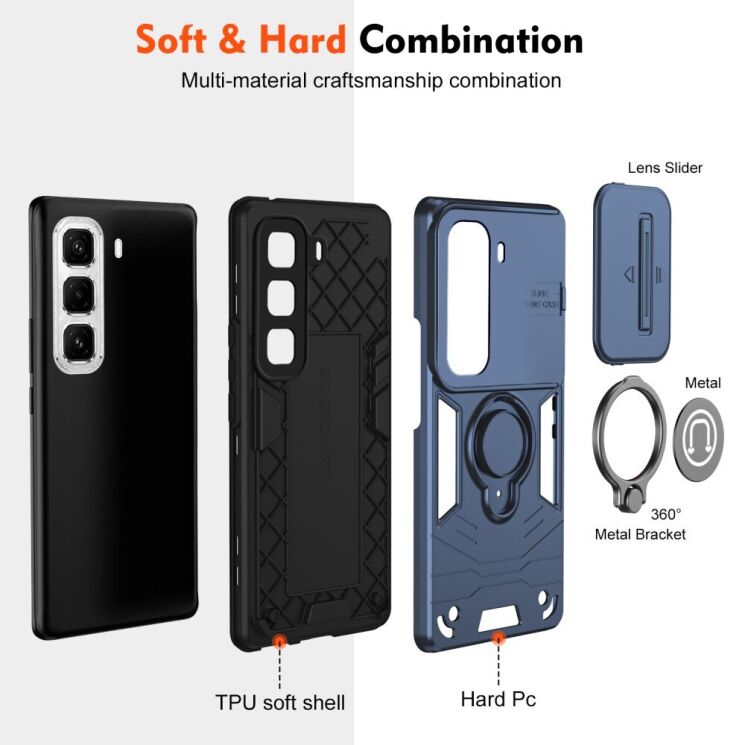 Защитный чехол Deexe Armor MagShield для Infinix Hot 50 Pro Plus - Grey: фото 6 из 7