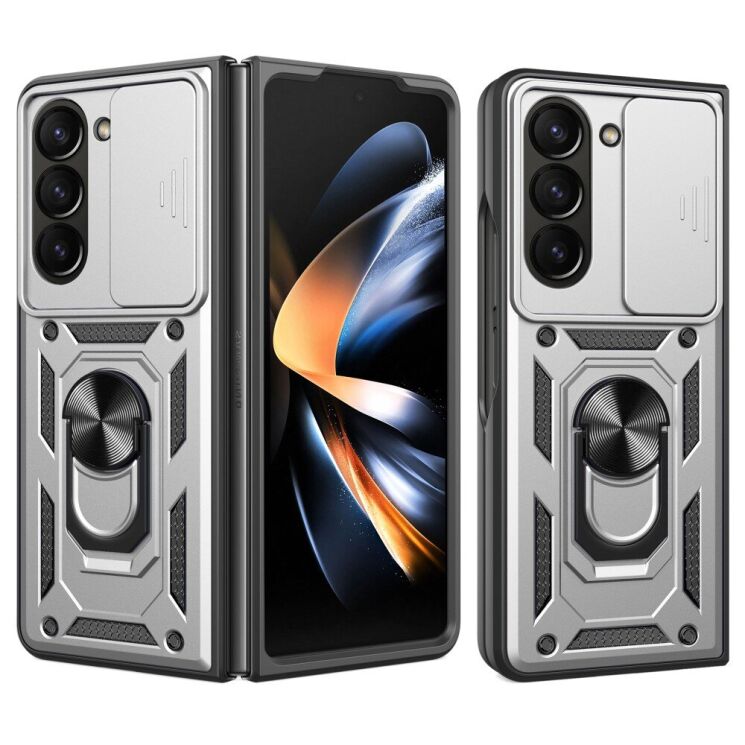 Защитный чехол Deexe Armor Shield (FF) для Samsung Galaxy Fold 6 - Silver: фото 1 из 10