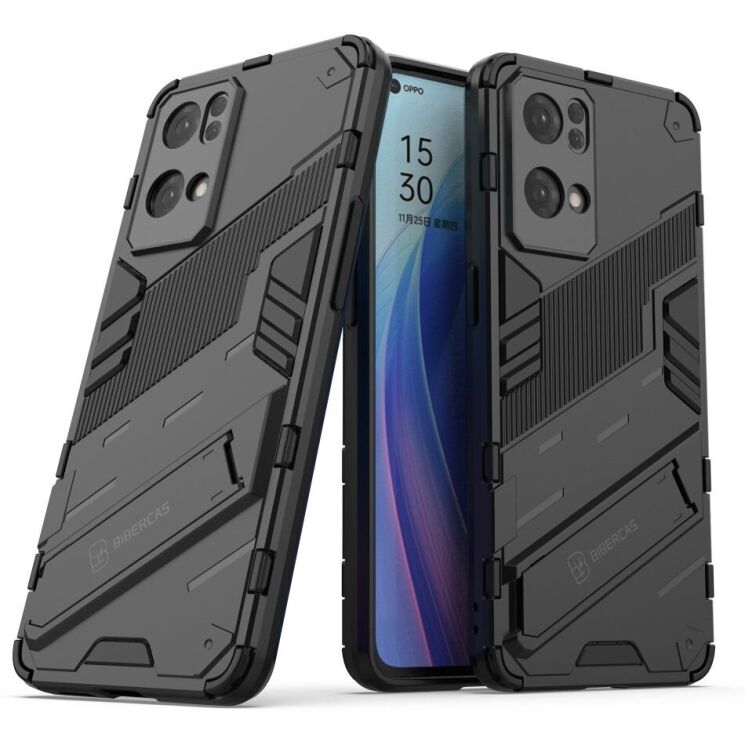 Захисний чохол Deexe Bibercas для OPPO Reno 7 Pro - Black: фото 1 з 8