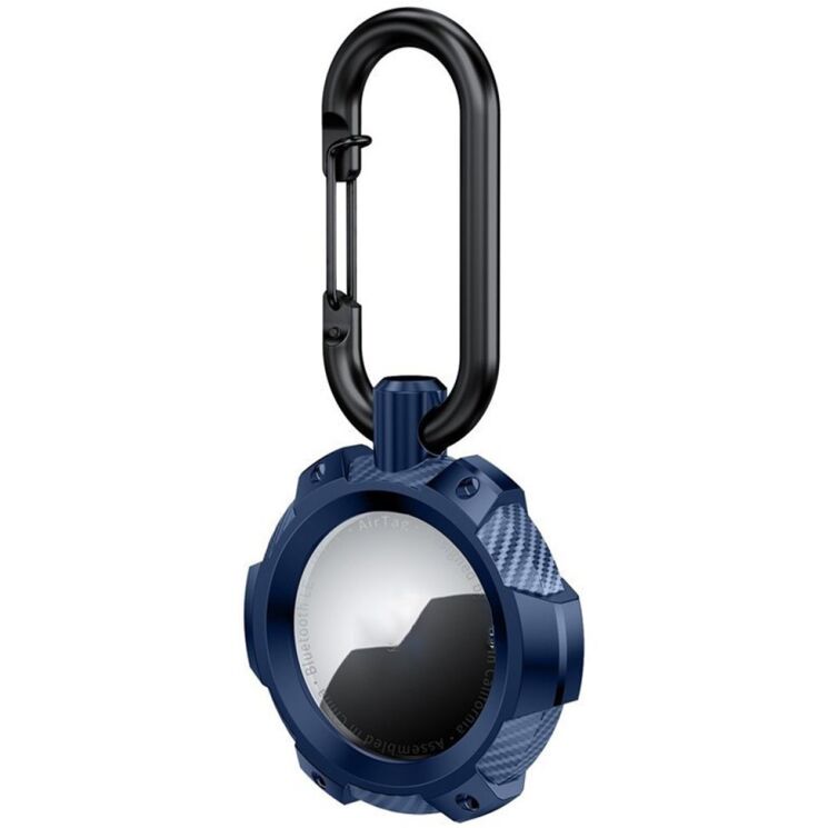 Защитный чехол Deexe Carbon Clip для Apple AirTags - Midnight Blue: фото 1 из 5