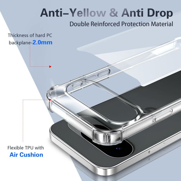 Захисний чохол Deexe Crystal Hybrid для Google Pixel 10 / 10 Pro - Transparent: фото 4 з 12