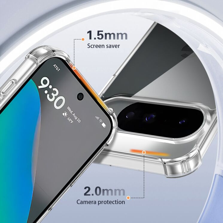 Захисний чохол Deexe Crystal Hybrid для Google Pixel 10 / 10 Pro - Transparent: фото 10 з 12